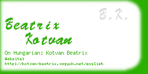 beatrix kotvan business card